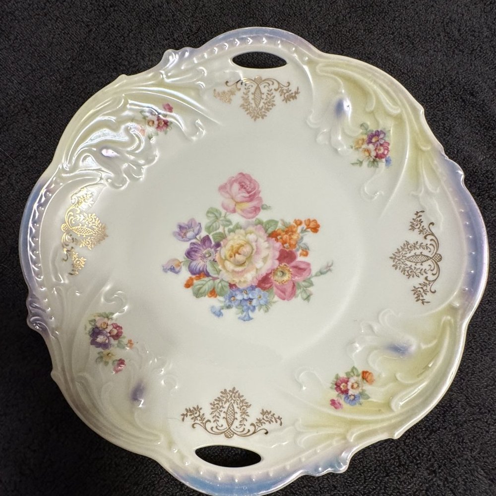 Vintage Flower Plate/Bowl Made In Germany Gorgeous Coloring! Rare